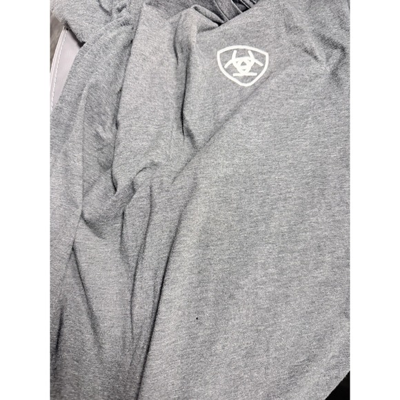 Ariat T Shirt Mens Large Gray Red White Blue USA Graphic Short Sleeve Country - Picture 9 of 9